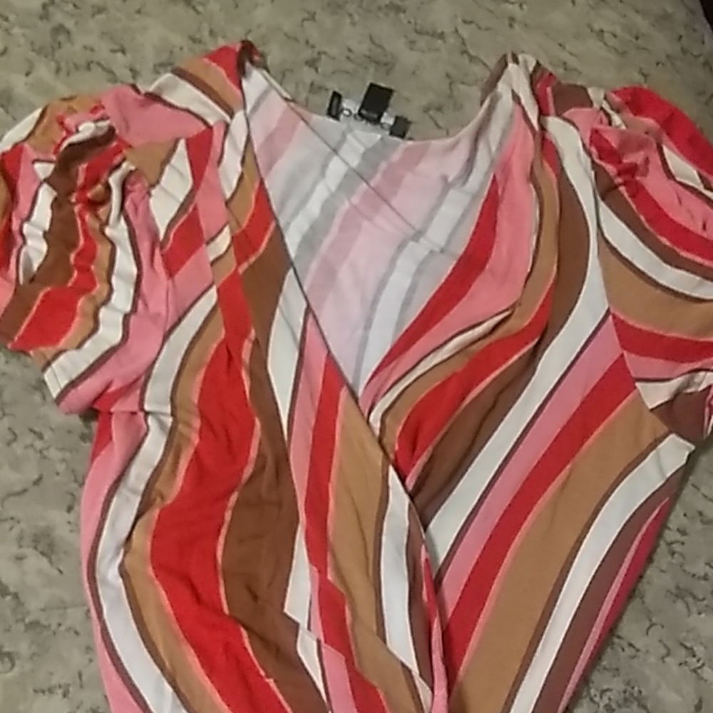 Multi-color wrap dress